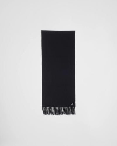Prada Silk And Cashmere Scarf - Black
