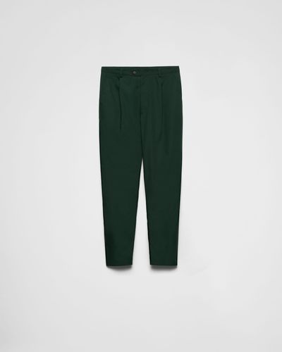 Prada Poplin Trousers - Green