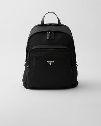 Prada Re-nylon Logo-plaque Backpack - Black