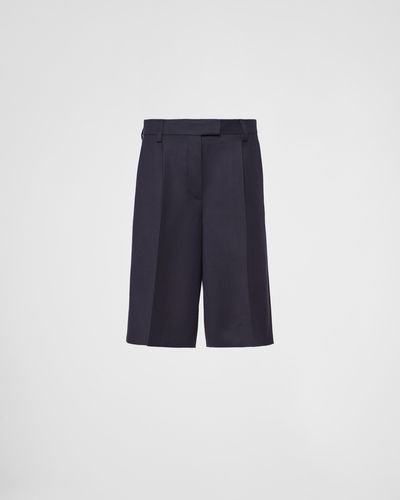 Prada Bermuda-shorts Aus Gabardine - Blau
