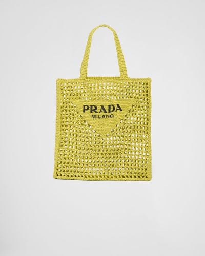 Prada Crochet Tote Bag - Yellow