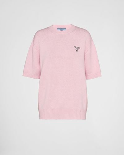 Prada Cashmere Crew-neck Sweater - Pink