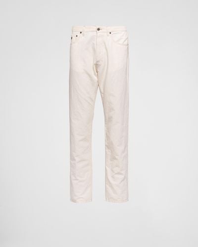 Prada Five-Pocket Chambray Jeans - White
