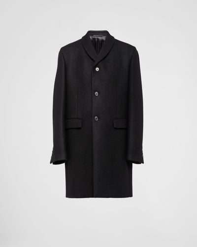 Prada Single-breasted Wool And Cashmere Coat - Black