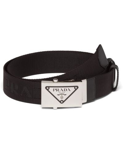 Prada Woven Nylon Belt - Black