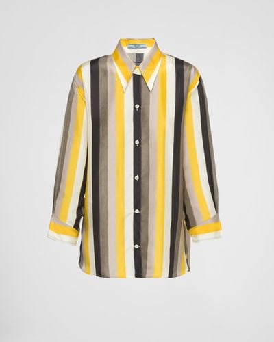 Prada Printed Silk Shirt - Yellow