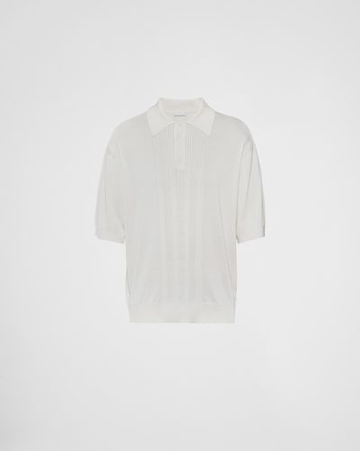 Prada Silk Polo Shirt - White
