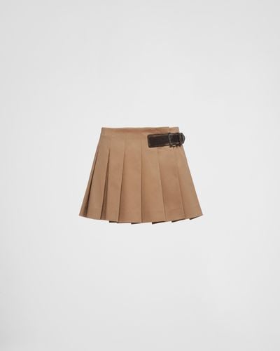 Prada Gabardine Miniskirt - Natural