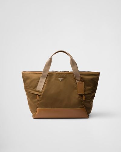 Prada Re-Nylon And Leather Duffel Bag - Multicolour