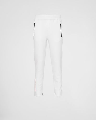 Prada Pantaloni In Jersey Double Riciclato - Bianco