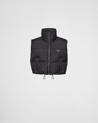 Prada Gilet Matelassé Sans Manches En Re-nylon - Noir