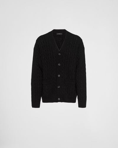 Prada Wool And Cashmere Cardigan - Black