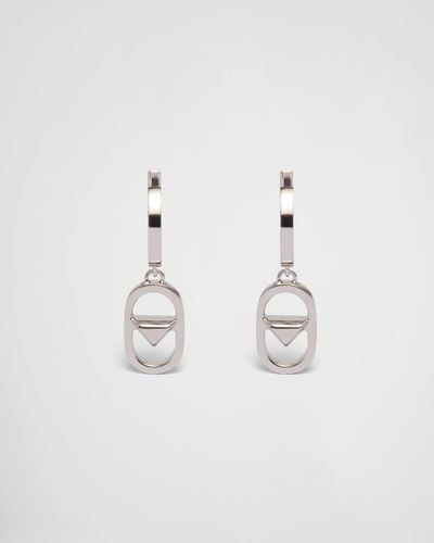 Prada Boucles D’Oreilles En Métal - Neutre