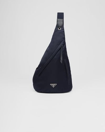 Prada Re-Nylon And Leather Backpack - Blue