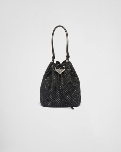 Prada Satin Mini-Bag With Crystals - Black