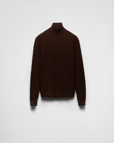 Prada Re-Nylon Turtleneck Sweater - Brown