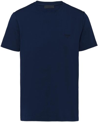 Prada Stretch Cotton T-Shirt - Blue