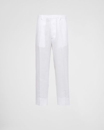 Prada Linen Trousers - White