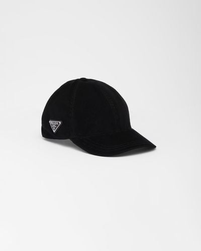 Prada Corduroy Baseball Hat - Black