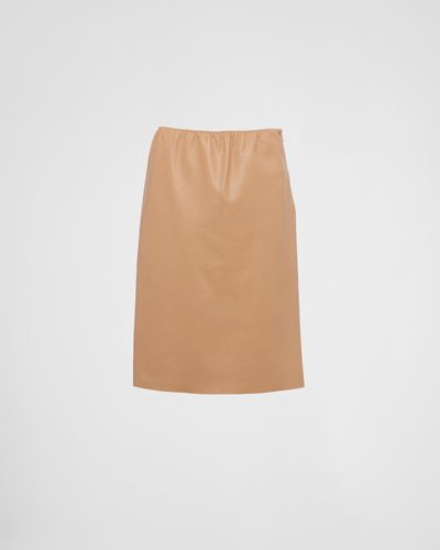 Prada Nappa Leather Skirt - White