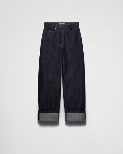Prada Weite Jeans Aus Selvedge-Denim - Blau