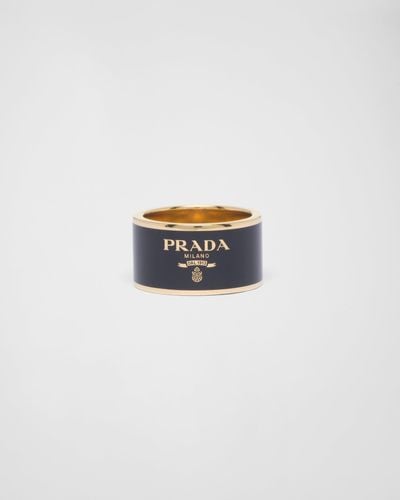 Prada Ring Aus Metall - Weiß