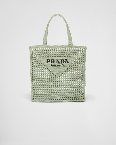 Prada Crochet Tote Bag - Green