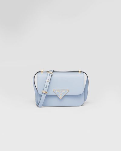 Prada Emblème Saffiano Shoulder Bag - Blue