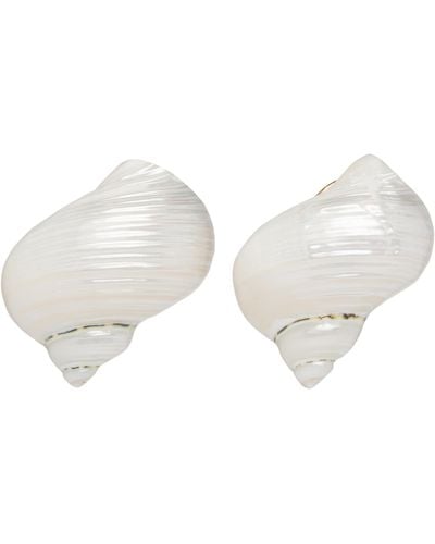 Prada Earrings With Shells - White