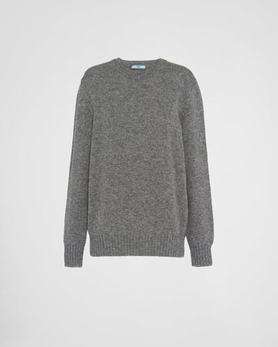 Prada Wool And Cashmere Crew-Neck Sweater - Gray