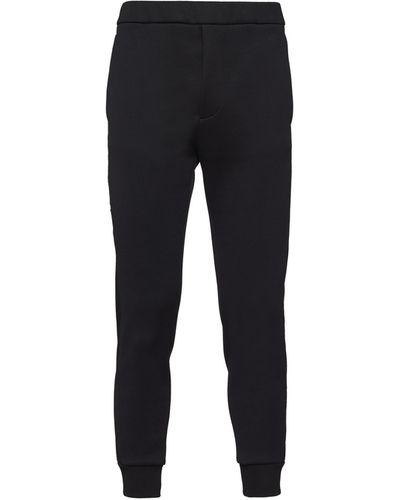 Prada Pantalon De Survêtement Avec Détails En Nylon - Noir