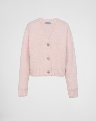 Prada Shetland Wool Cardigan - Pink
