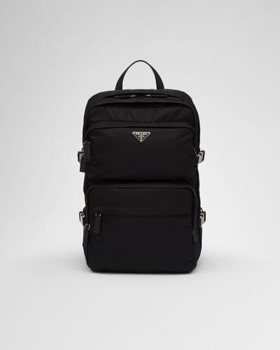 Prada Re-nylon And Saffiano Leather Backpack - Black