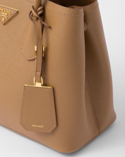 Double leather handbag Prada Black in Leather - 32731340