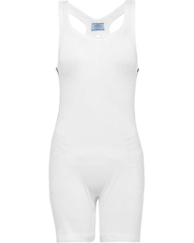 Prada Soft Rec Polyester Jumpsuit - White