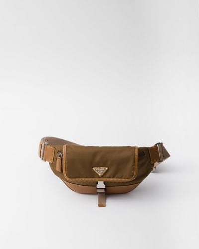 Prada Re-Nylon And Leather Shoulder Bag - White