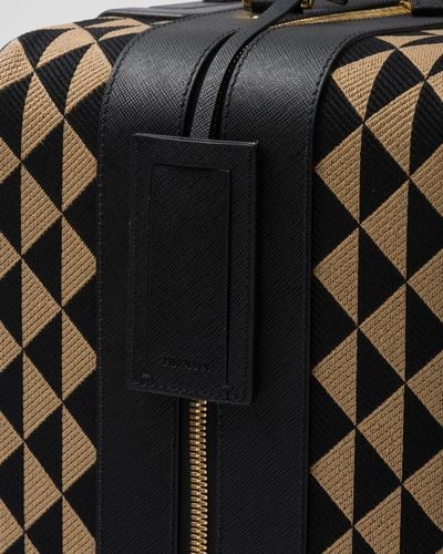 Prada - Men's Symbole Embroidered Fabric Bag Messenger - Black - Synthetic