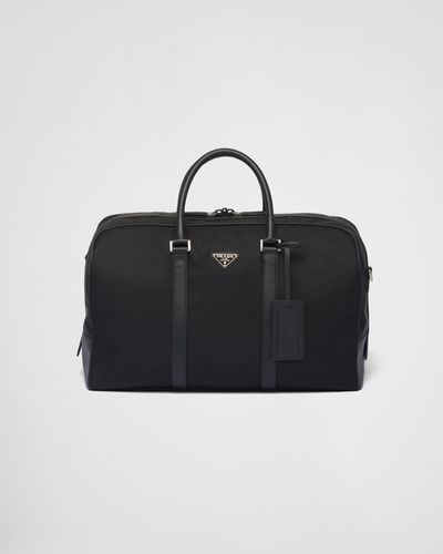 Prada Re-nylon And Saffiano Leather Duffel Bag - Black