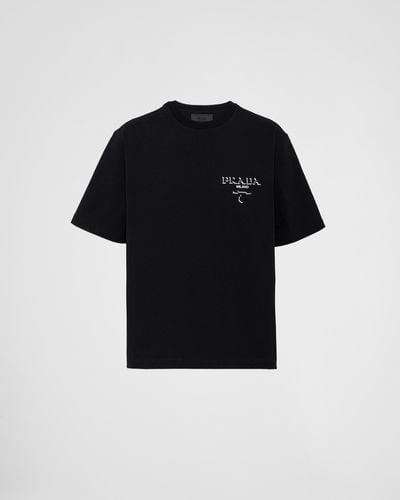 Prada T-Shirt En Coton - Noir