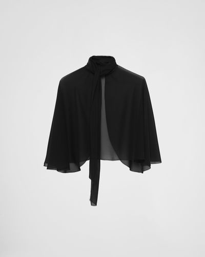 Prada Georgette Cape - Black