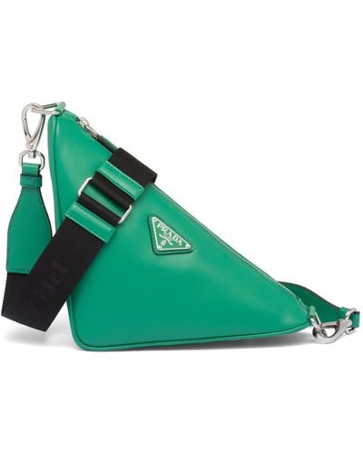 Prada Triangle Tasche Aus Leder - Grün