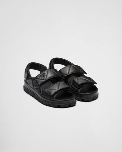 Prada Padded Nappa Leather Sandals - Black