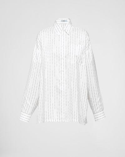 Prada Printed Pongé Shirt - White