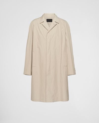 Prada Cotton-Blend Overcoat - Natural