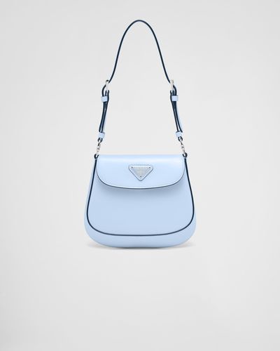Prada Cleo Brushed Leather Mini Bag - Blue