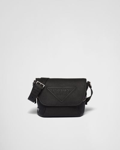 Prada Leather Bag With Shoulder Strap - Black