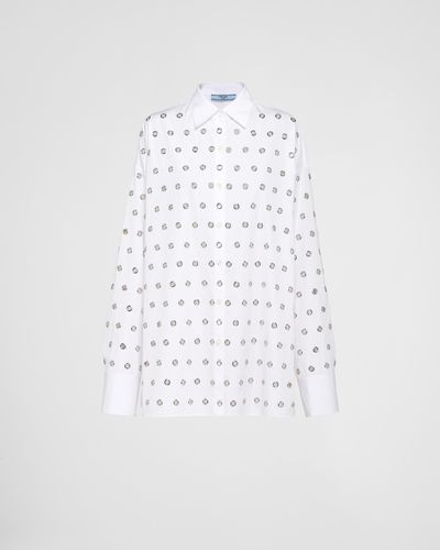 Prada Printed Poplin Shirt - White