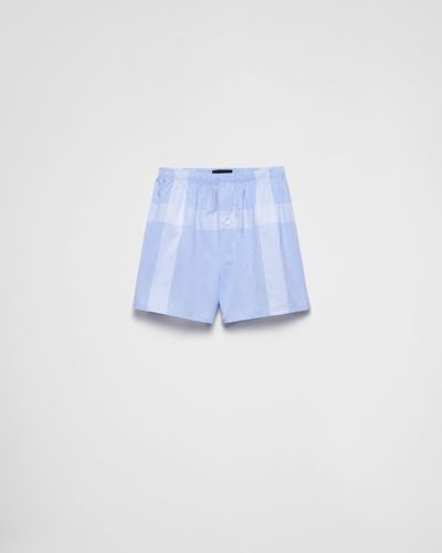 Prada Cotton Boxer Shorts - Blue