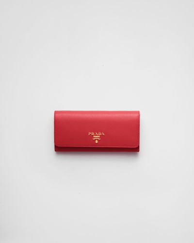 Prada Portemonnaie Aus Leder - Rot