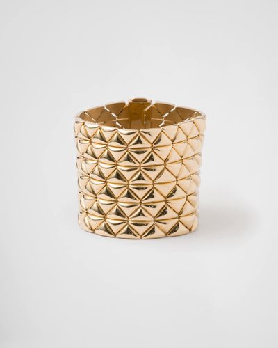 Prada Eternal Gold Cuff Bracelet In Yellow Gold - Metallic
